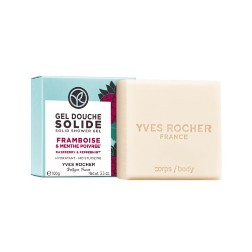 Gel de duș solid hidratant  Zmeură & Mentă Piperată